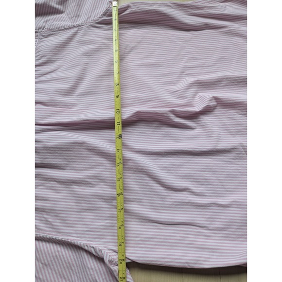 Lauren Ralph Lauren Classic Traditional Pink White Striped Cotton Sleep Dress - Picture 7 of 9